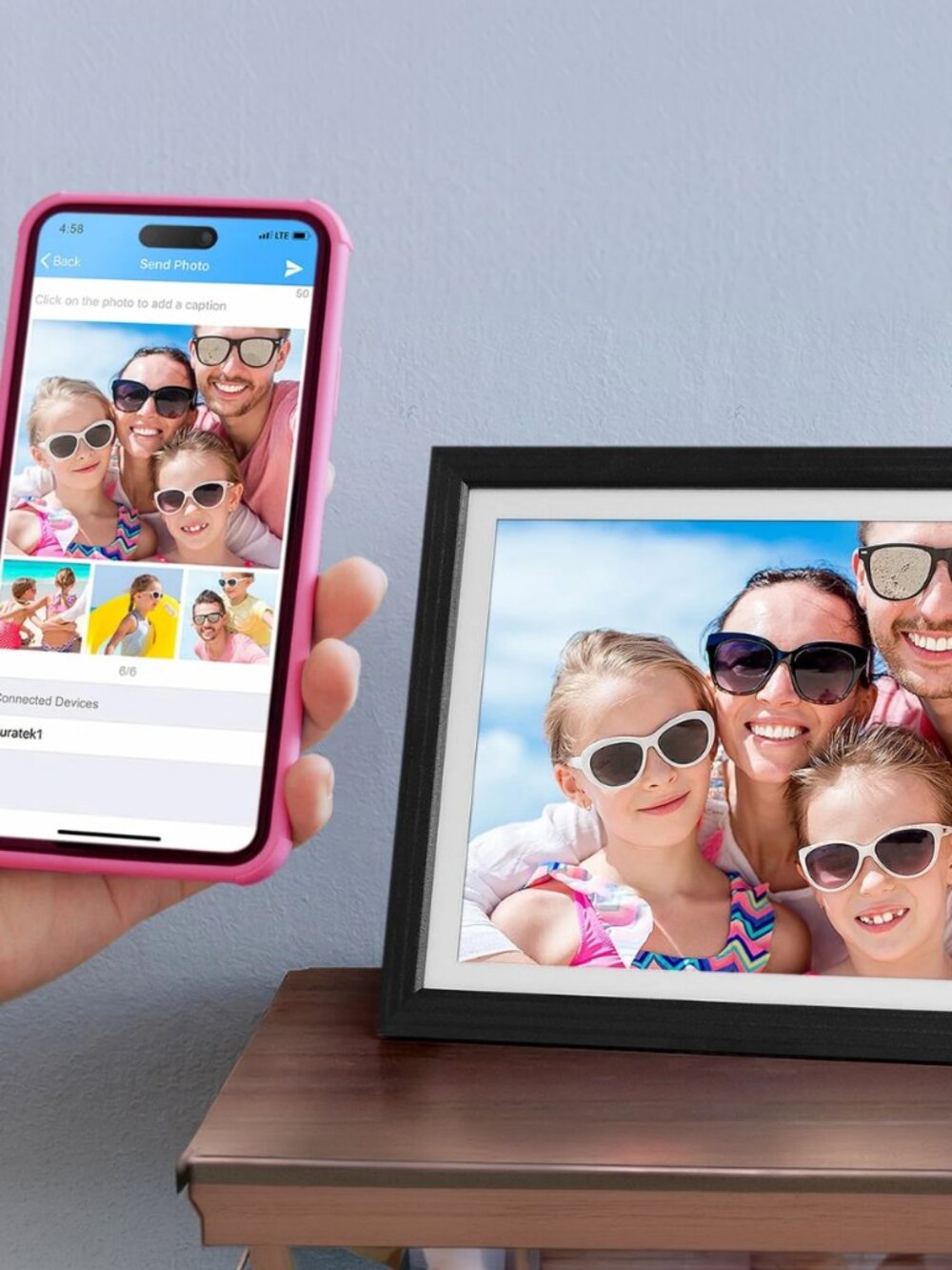 aluratek 10.1" WiFi Digital Photo Frame – 32GB – NIB